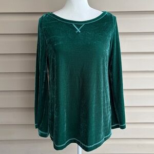 Elegant Green Velvet Women's Top